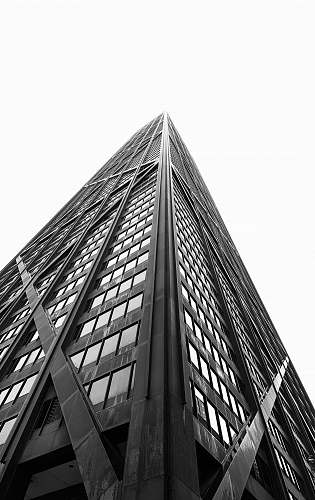 office building high rise building black-and-white